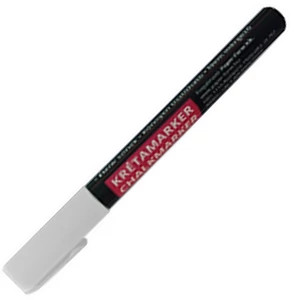 Krétamarker 3-6mm fehér kerek-vágott heggyel(forgatható heggyel) üvegmarker