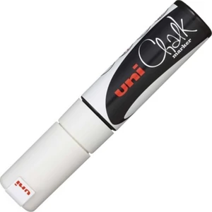 Krétamarker UNI-BALL PWE-8K 8mm vágott hegyű fehér Írószerek UNI-BALL PWE-8K WHITE