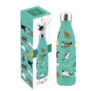 Kulacs duplafalú 500ml rozsdamentes acél hőtartó útipalack The Cats