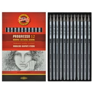 Lakkba foglalt grafitrúd 8B Koh-I-Noor 8911/8B Progresso Művészeti termék - grafitrúd