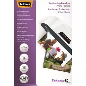 LamináLó fólia 80 mik Fellowes Meleglamináló-fólia 100x150 mm fényes 25 db