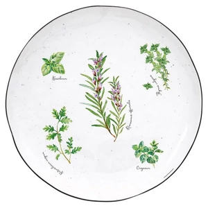 Tányér lapos porcelán 27cm, Country Life lapostányér kézzel festett