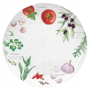 Tányér lapos porcelán 26cm, Amalfi lapostányér kézzel festett