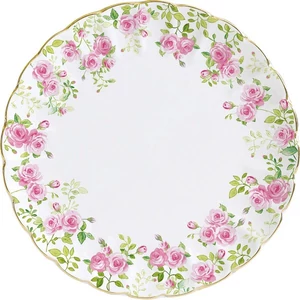 Tányér lapos porcelán 26cm, Zen Garden White lapostányér kézzel festett