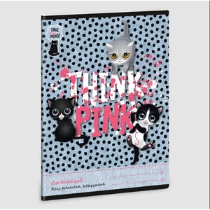 Leckefüzet A5 Ars Una Think Pink - cicás (5285) 23 50842858 38lapos 1leckefüzet 1tanévre