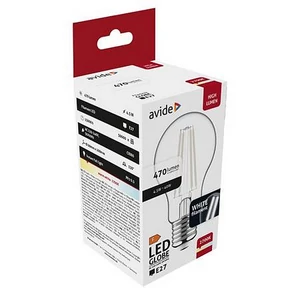LED izzó filament E27 gömb A60 4 5W 470lm 2700K AVIDE