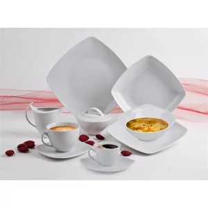 Csemegetányér porcelán Rotberg 6db-os szett fehér, 20cm