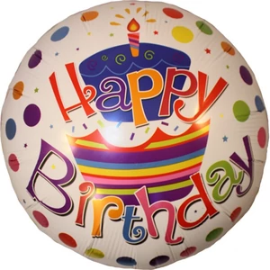 Lufi 18" Fólia Lufi Happy Birthday pöttyös
