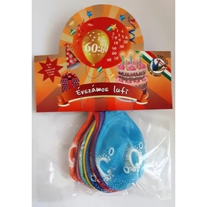 Paty lufi 30cm gömb Évszámos 0 vegyes színű évszámmal ellátott Party Lu (10db/csomag) [5997446731481]