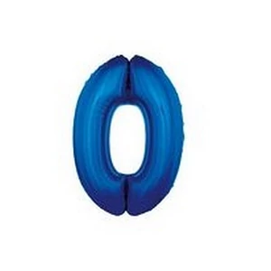 Paty lufi fólia '0' 40inch 102cm , Blue XL number balloon Fólia Léggömb+hélium