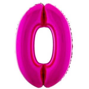 Paty lufi fólia '0' 40inch 102cm , Pink XL number balloon Fólia Léggömb+hélium