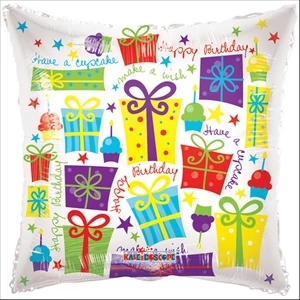 Paty lufi fólia 18' Happy Birt kispárna szülinapi 18inch/45cm Fólia Léggömb+hélium
