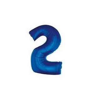 Paty lufi fólia '2' 40inch 102cm , Blue XL number balloon Fólia Léggömb+hélium