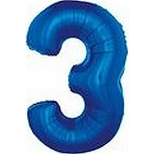 Paty lufi fólia '3' 40inch 102cm , Blue XL number balloon Fólia Léggömb+hélium