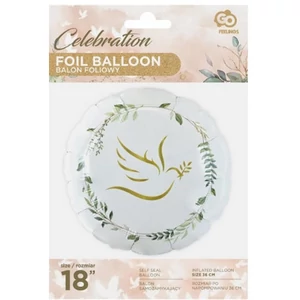 Paty lufi fólia 45cm galamb, levelekkel kerek