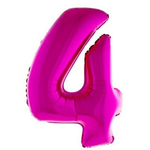Paty lufi fólia '4' 40inch 102cm , Pink XL number balloon Fólia Léggömb+hélium