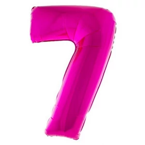 Paty lufi fólia '7' 40inch 102cm , Pink XL number balloon Fólia Léggömb+hélium