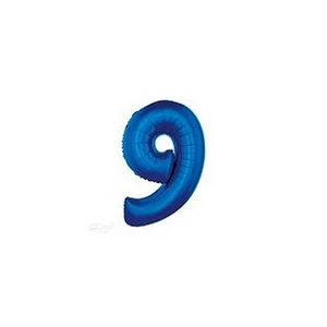 Partylufi fólia '9' 40inch 102cm, Blue XL number balloon Fólia Léggömb+hélium