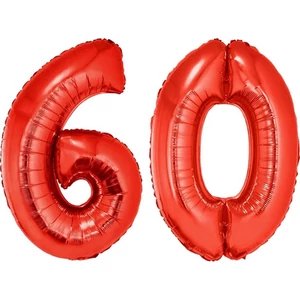 Partylufi fólia piros 60-as piros szám Fólia Léggömb