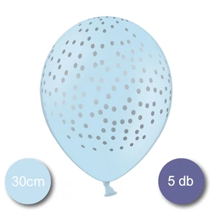 Lufi kék ,Bébi ezüst pöttyökkel, 5 db/csomag