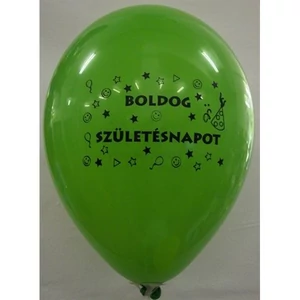 Party Lufi 26cm többféle színben, két oldalon nyomott Boldog születésnapot felirat