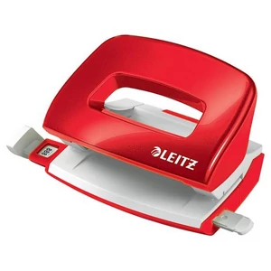 Lyukasztó Leitz kétlyukú, 10 lap, fém, mini Nexxt Wow piros