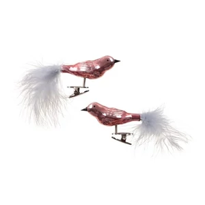 Madár csipeszes pink Fényes üveg 12cm