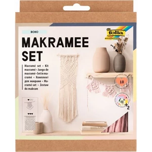 Makramé készítő szett Folia 10db-os BOHO (fonal,fa gyöngy,fapálcika)