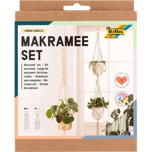 Makramé készítő szett Folia 7db-os BETON DZSUNGEL fonal,fa gyöngy,fa karika