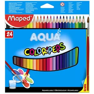 Színes ceruza Akvarell Maped 24db Color'Peps háromszög +ecset 24színű Írószerek MAPED 836013
