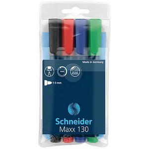 Alkoholos marker Schneider Maxx 130 1-3mm kúpos 4színű készlet Írószerek SCHNEIDER 113094