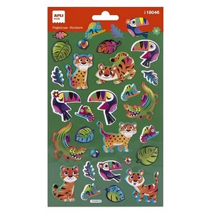 Matrica Apli fémes hatású, Kids Stickers, dzsungel 