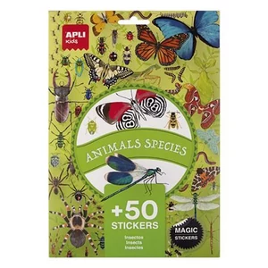Matrica Apli újra felhasználható, 50 db Kids Stickers rovarok