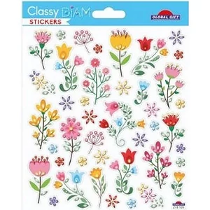 Matrica Classy virágok strasszal 15x17cm