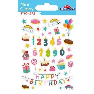 Matrica MiniClassy Happy birthday 7,5x10cm