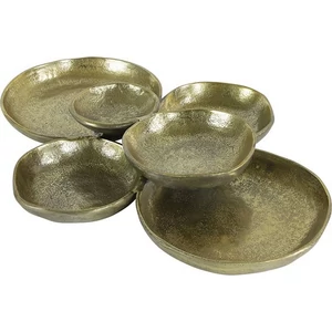 Tálaló Mécsestartó Plateau Rieko brass sárgaréz-L32B44H6CM SDDST53