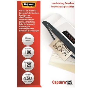 Meleglamináló fólia Fellowes 125 mikron, 60x90 mm, fényes, 100 db