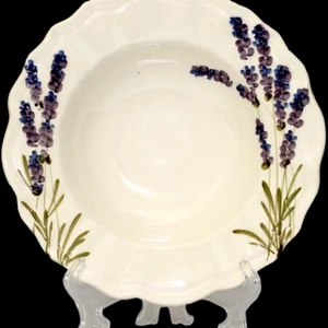 Tányér mély porcelán 24x5cm levendulás kézzel festett