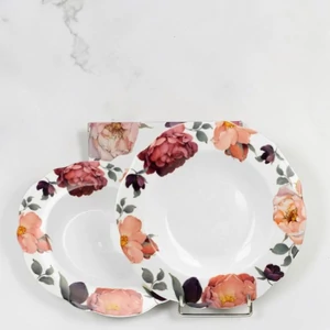 Mélytányér porcelán SPRING ROSES WHITE 2 db készlet Díszdobozban