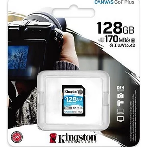 Memóriakártya SDXC 128GB C10/UHS-I/U3/V30 KINGSTON Canvas Go! Plus