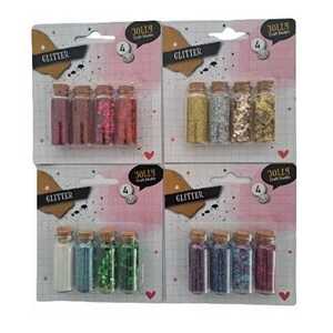 Glitterpor üvegben 4db-os, 4 féle