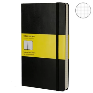 Moleskine Notesz fekete QP061F L kockás kemény fedeles Notesz jegyzet