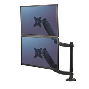 Monitortartó kar Fellowes két monitorhoz, Platinum Series Dual Stacking, fekete