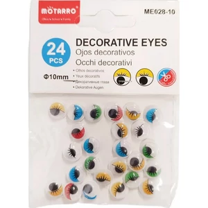 Mozgószem ragasztós 1cm 24db-os színes 25