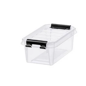 Műanyag tárolódoboz 0,3liter fekete fogantyúkkal SMARTSTORE Classic 0,5 átlátszó