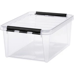 Műanyag tárolódoboz 14liter fekete fogantyúkkal SMARTSTORE Classic 15 átlátszó