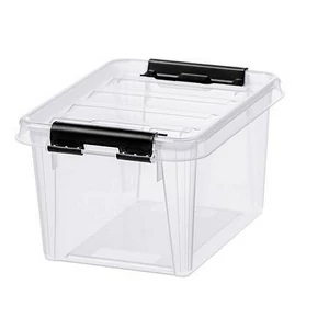 Műanyag tárolódoboz 1,5liter fekete fogantyúkkal SMARTSTORE Classic 1,5 átlátszó