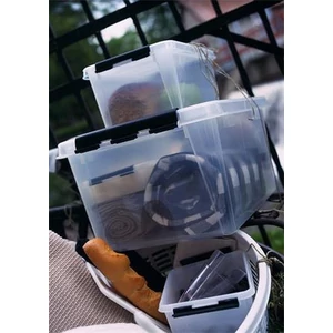 Műanyag tárolódoboz 1liter fekete fogantyúkkal SMARTSTORE Classic 1 átlátszó
