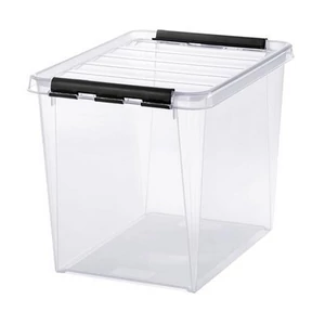 Műanyag tárolódoboz 25liter fekete fogantyúkkal SMARTSTORE Classic 16 átlátszó