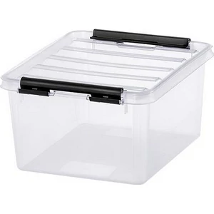 Műanyag tárolódoboz 2liter fekete fogantyúkkal SMARTSTORE Classic 2 átlátszó